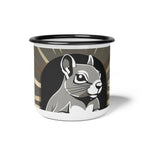 Art Deco Squirrel, Enamel Camping Mug