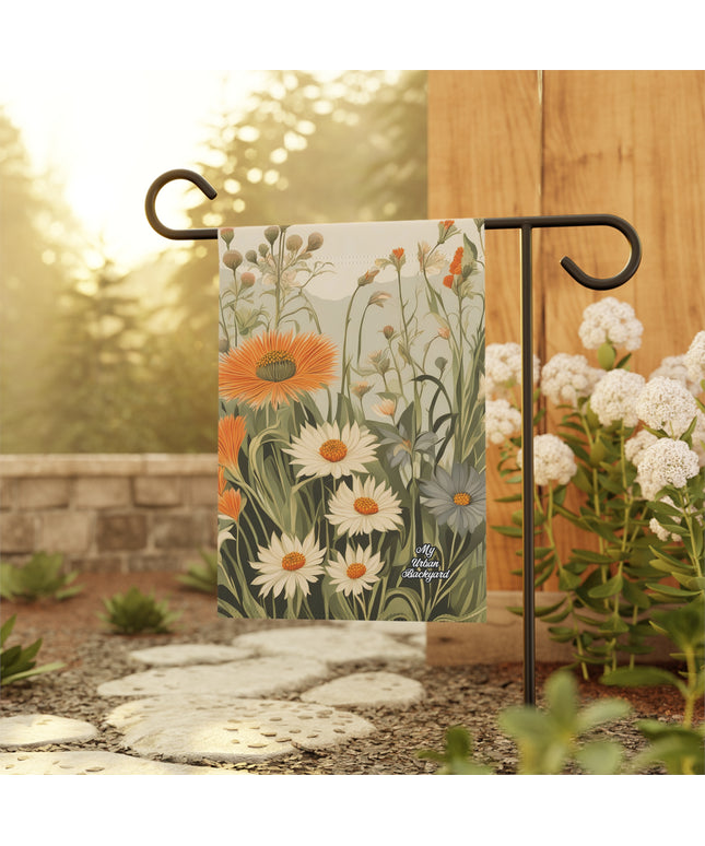 Daisy Wildflowers, Garden Flag for Yard, Patio, Porch, or Work, 12"x18" - Flag only