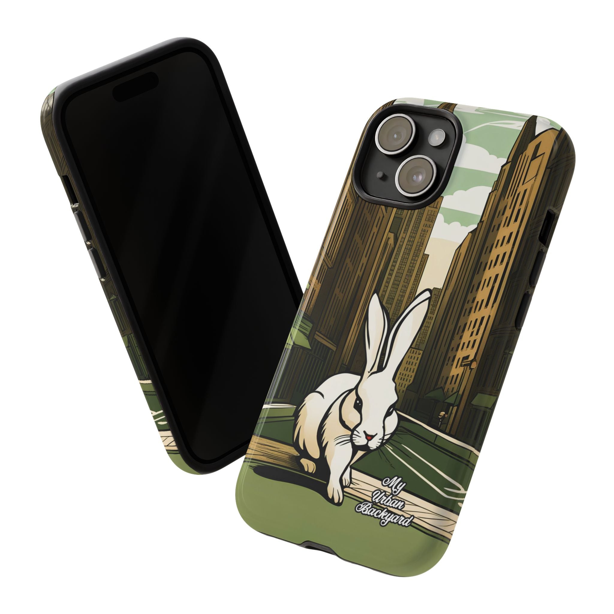 White Rabbit on a City Street, Cell Phone Case - Apple, Samsung, Google Pixel
