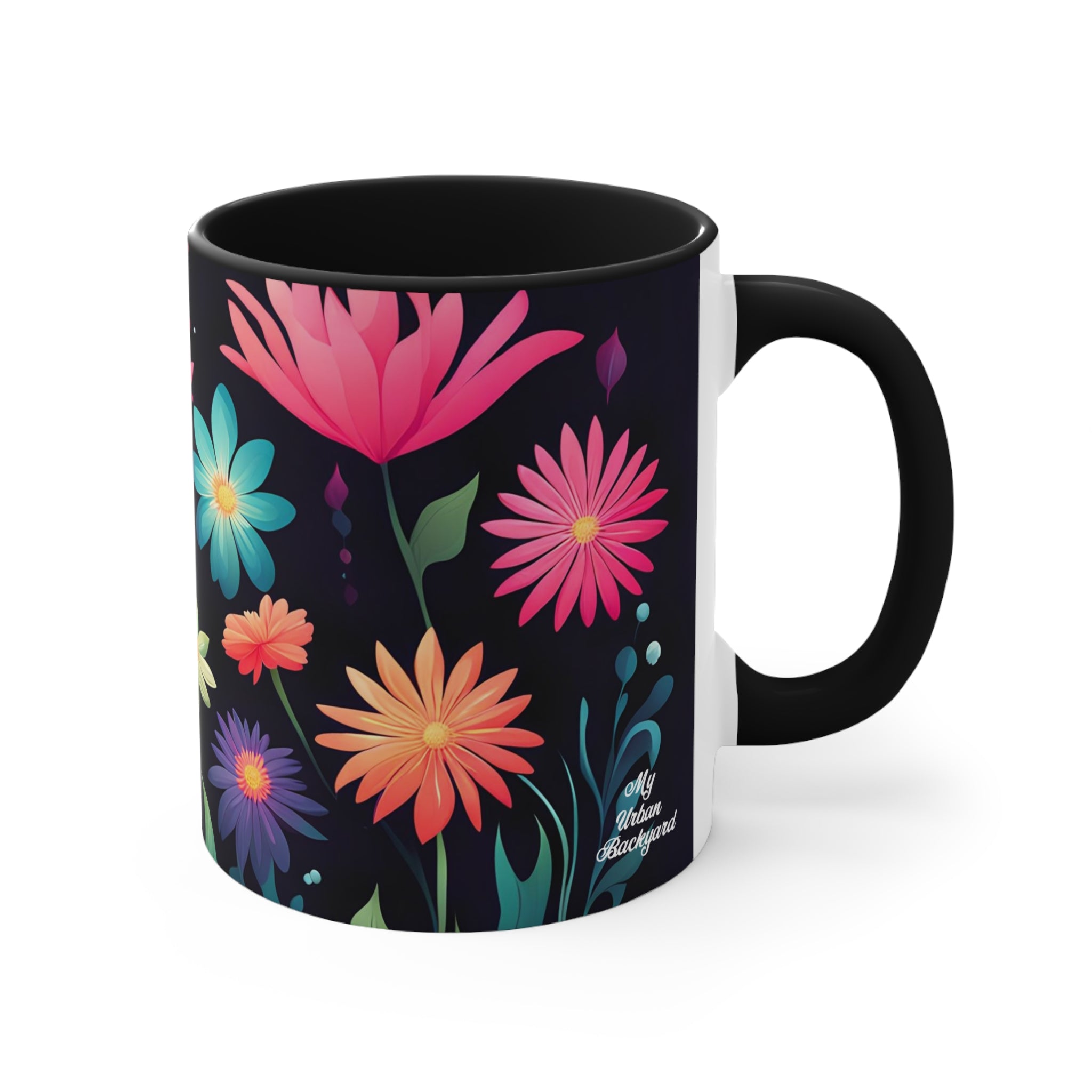 Colorful Flowers, Ceramic Coffee Mug