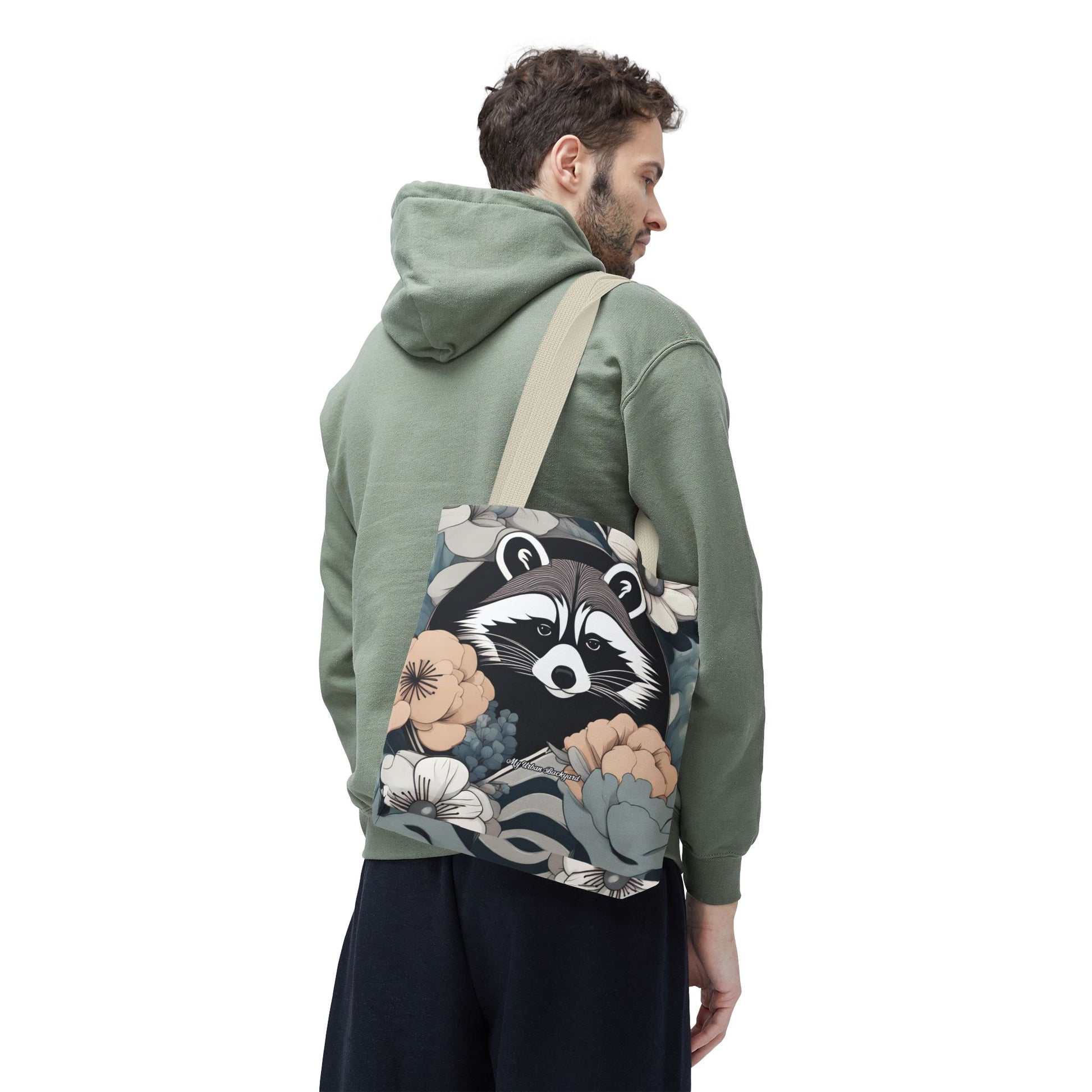 Rocco Pawsley, Raccoon Tote Bag with Cotton Handles For Everyday Use, 3 Sizes