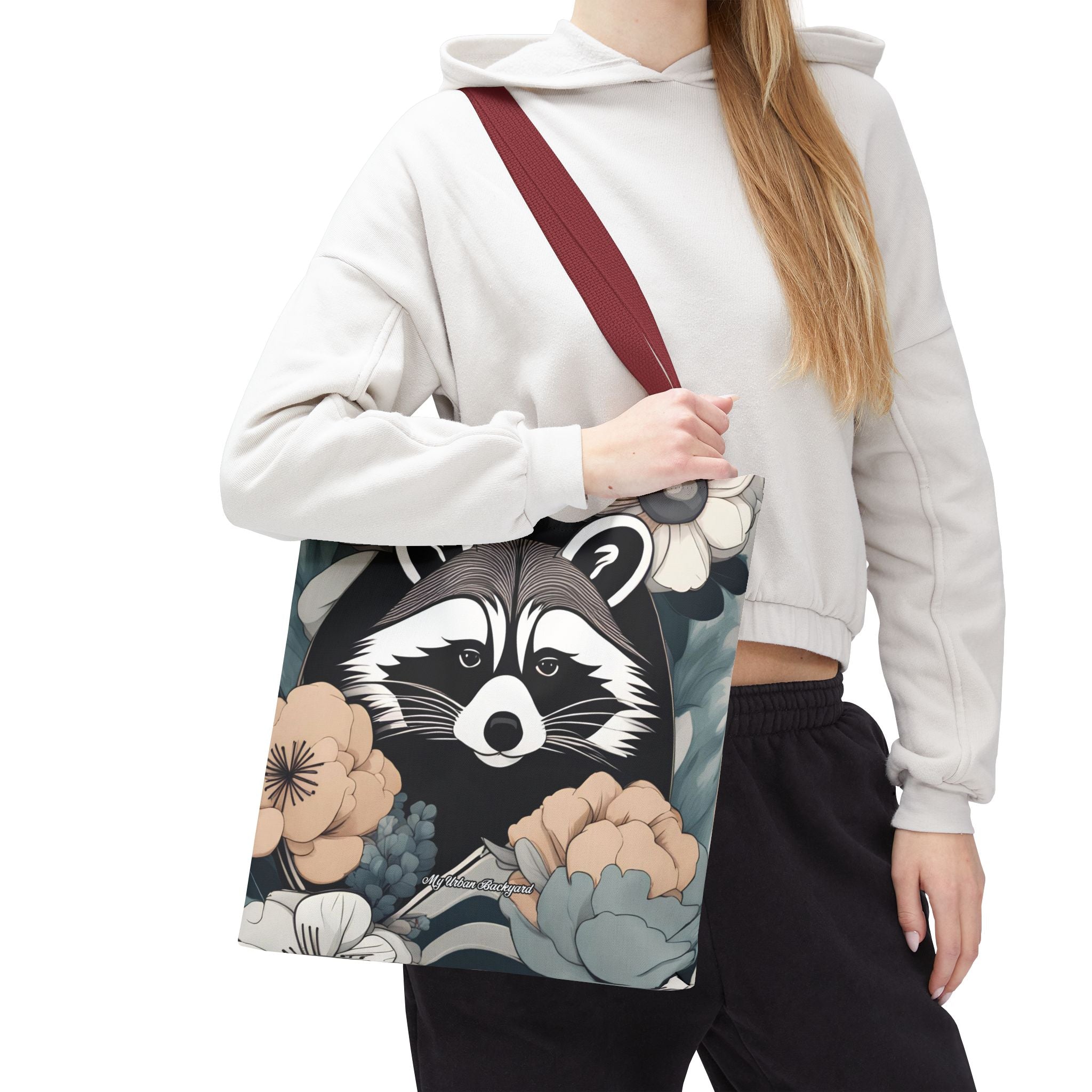 Rocco Pawsley, Raccoon Tote Bag with Cotton Handles For Everyday Use, 3 Sizes