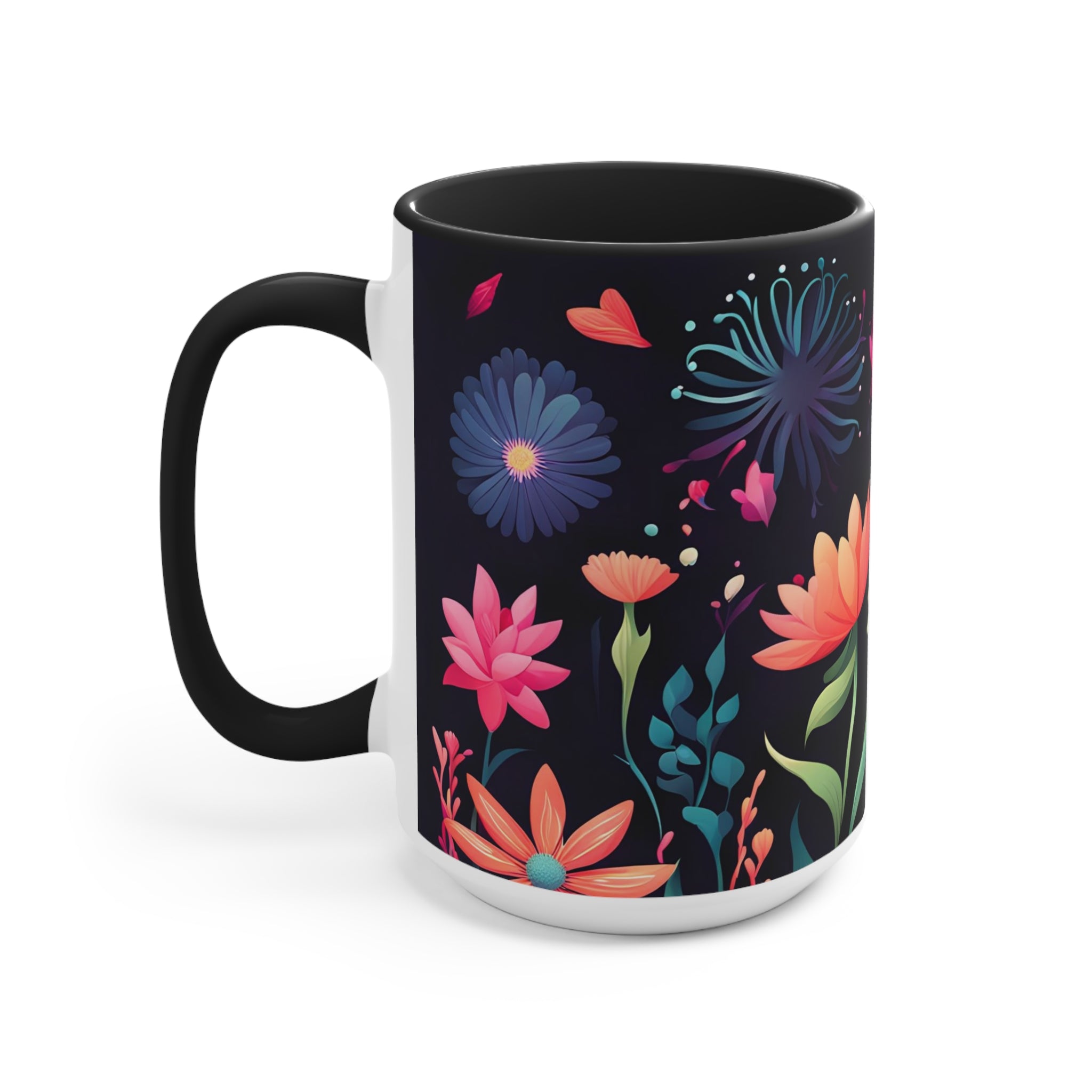 Colorful Flowers, Ceramic Coffee Mug