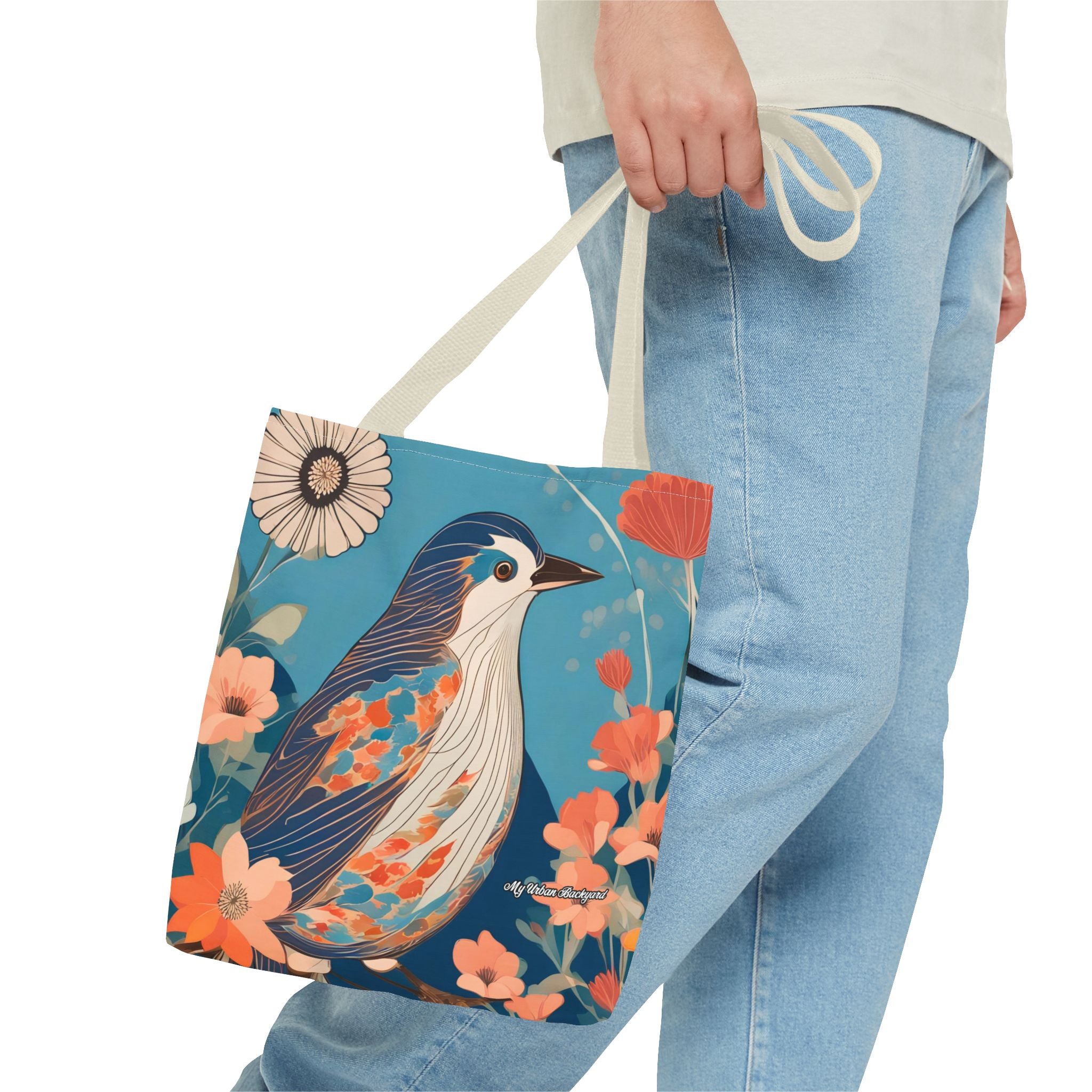 Colorful Bird Tote Bag with Cotton Handles For Everyday Use, 3 Sizes