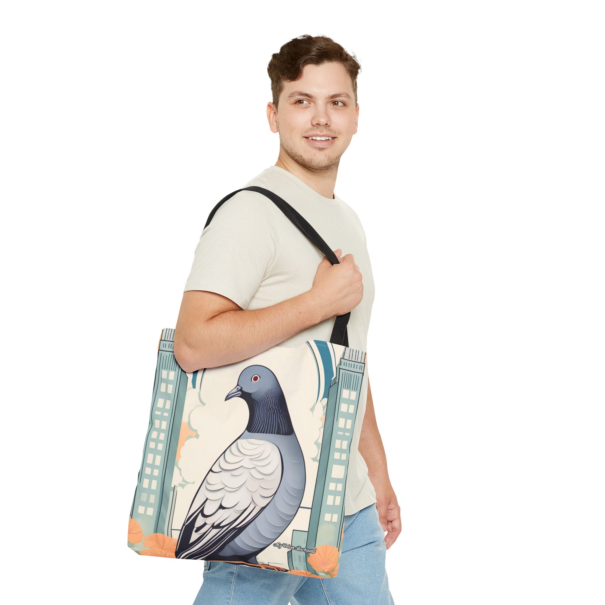 City Pigeon, Bird Tote Bag with Cotton Handles For Everyday Use, 3 Sizes