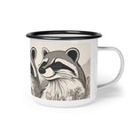 Three Raccoons, Enamel Camping Mug