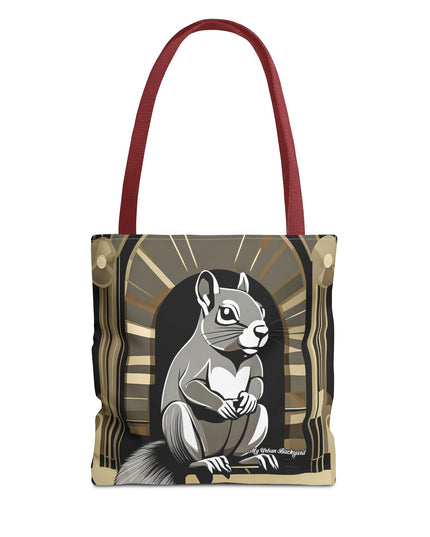 Art Deco Squirrel, Tote Bag with Cotton Handles For Everyday Use, 3 Sizes