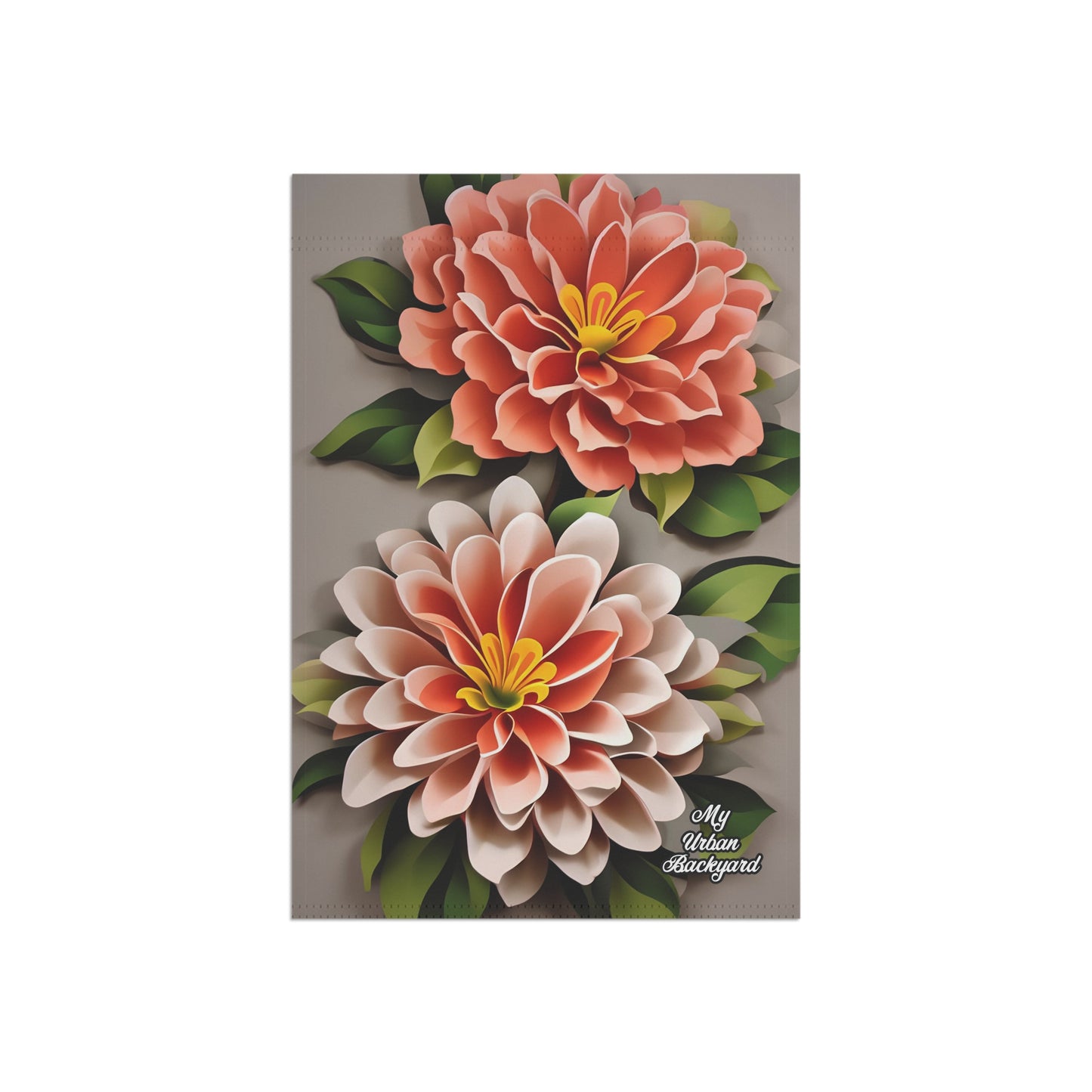 Peach-Colored Flowers, Garden Flag for Yard, Patio, Porch, or Work, 12"x18" - Flag only