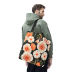 Art Deco Flowers Tote Bag with Cotton Handles For Everyday Use, 3 Sizes