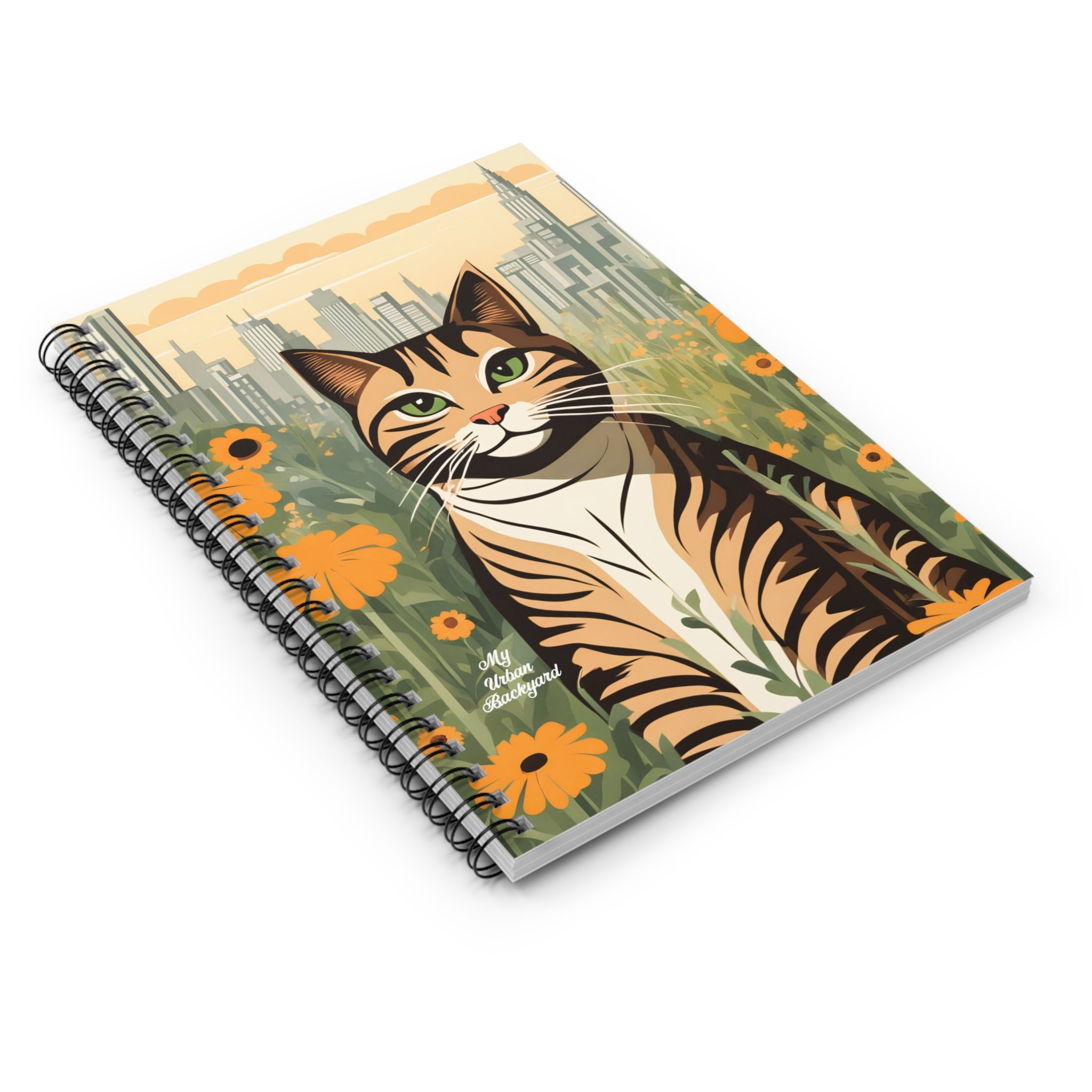 Finn Purrington, Cat Spiral Notebook Writing Journal - 118 Ruled Pages