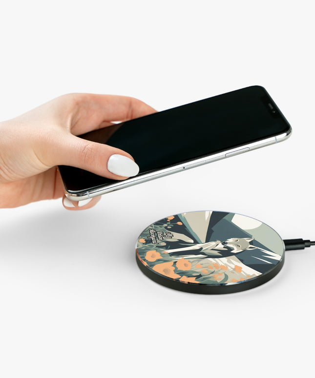 Mountain Wolf, 10W Wireless Charger for iPhone, Android, Earbuds