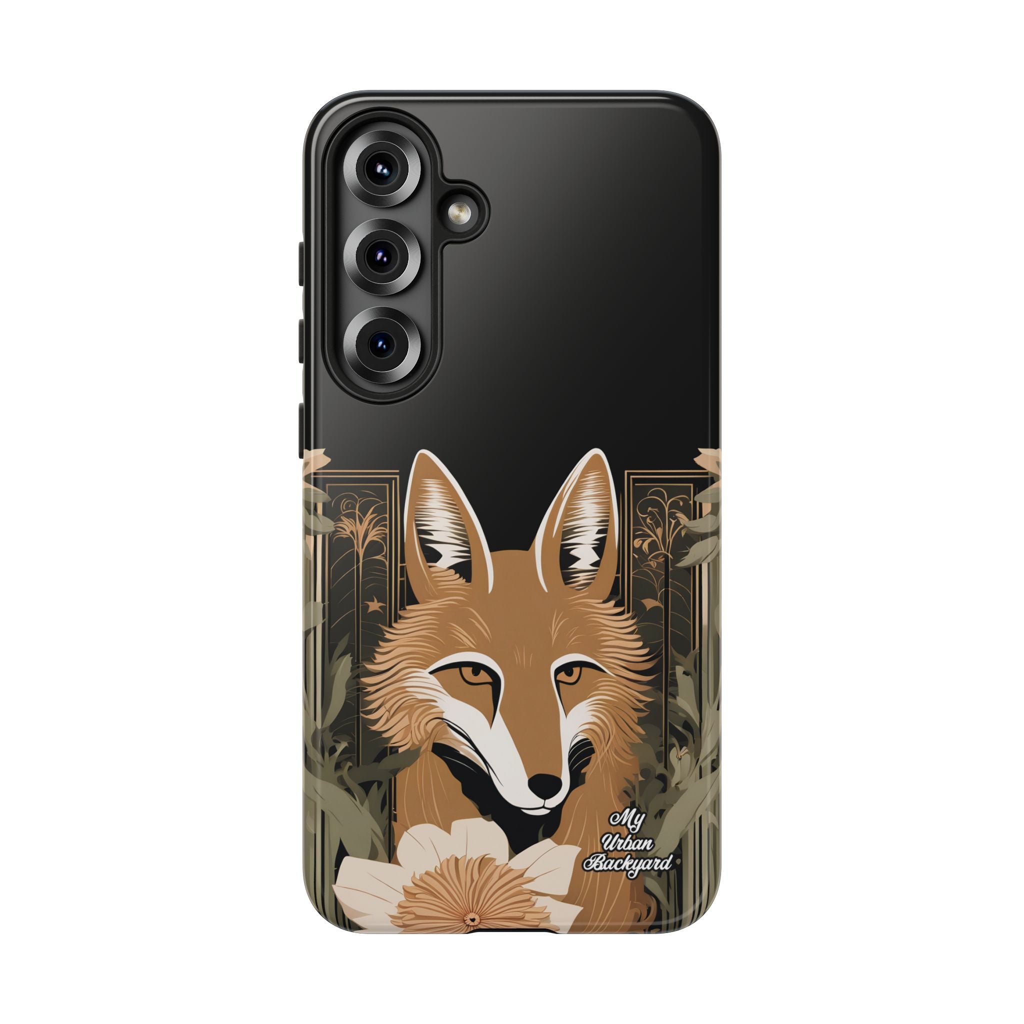 Art Deco Coyote with Flower, Cell Phone Case - Apple, Samsung, Google Pixel