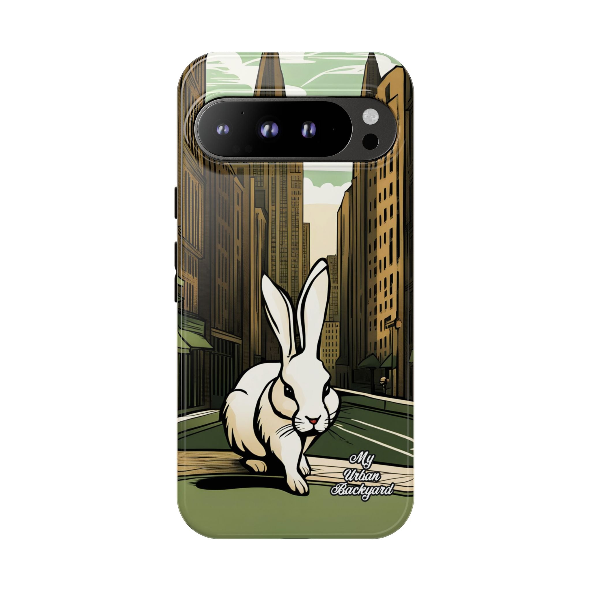 White Rabbit on a City Street, Cell Phone Case - Apple, Samsung, Google Pixel