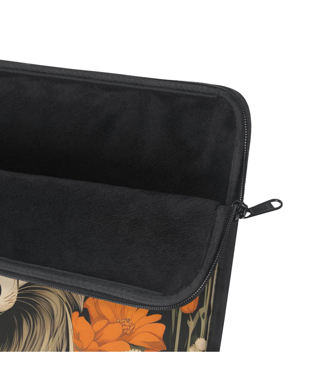 Wolf with Flowers, Laptop Carrying Case, Top Loading Sleeve for School or Work