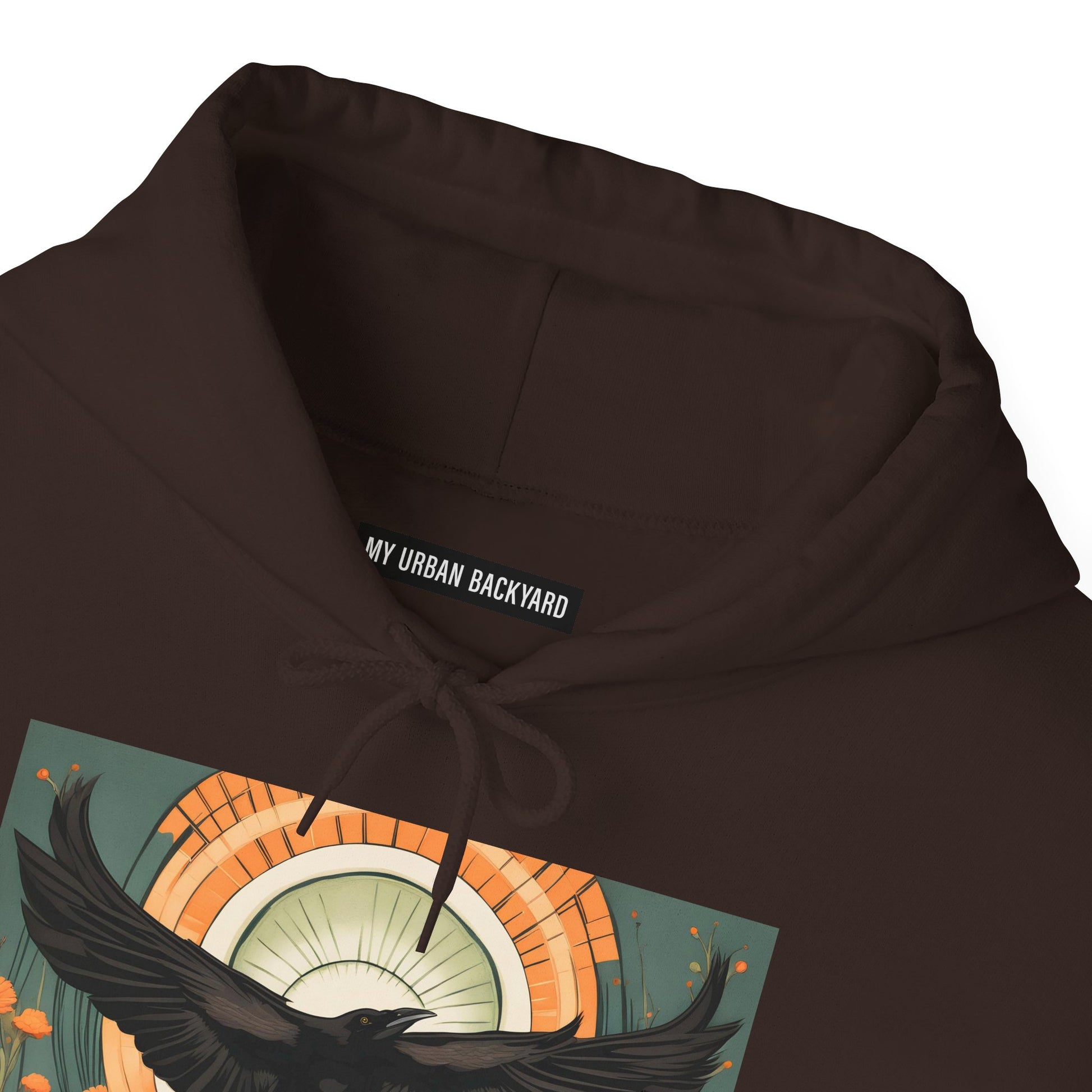 Flying Crow Hoodie, Cozy Bird Design Sweatshirt, Gift for Nature Lovers, Fall Fashion, Eco-Friendly Apparel