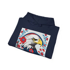Bald Eagle w Flowers, Unisex Hoodie w Front Pocket