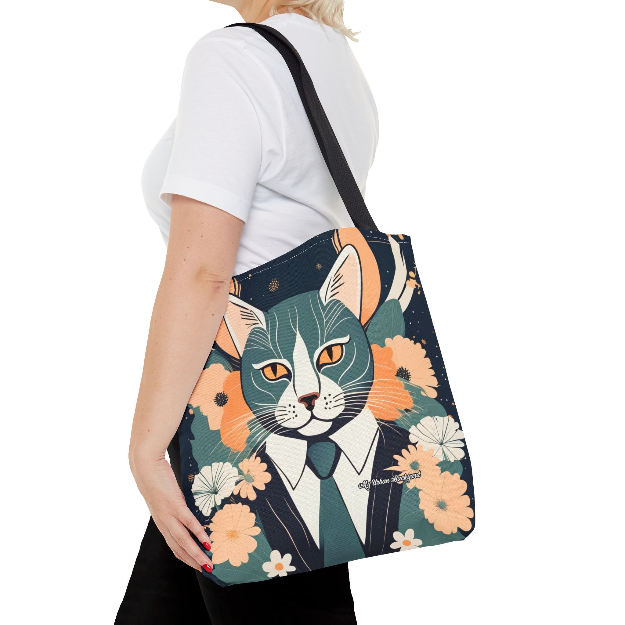 Simon Whiskerford, Cat Tote Bag with Cotton Handles For Everyday Use, 3 Sizes