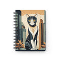 Art Deco City Cat Spiral Journal