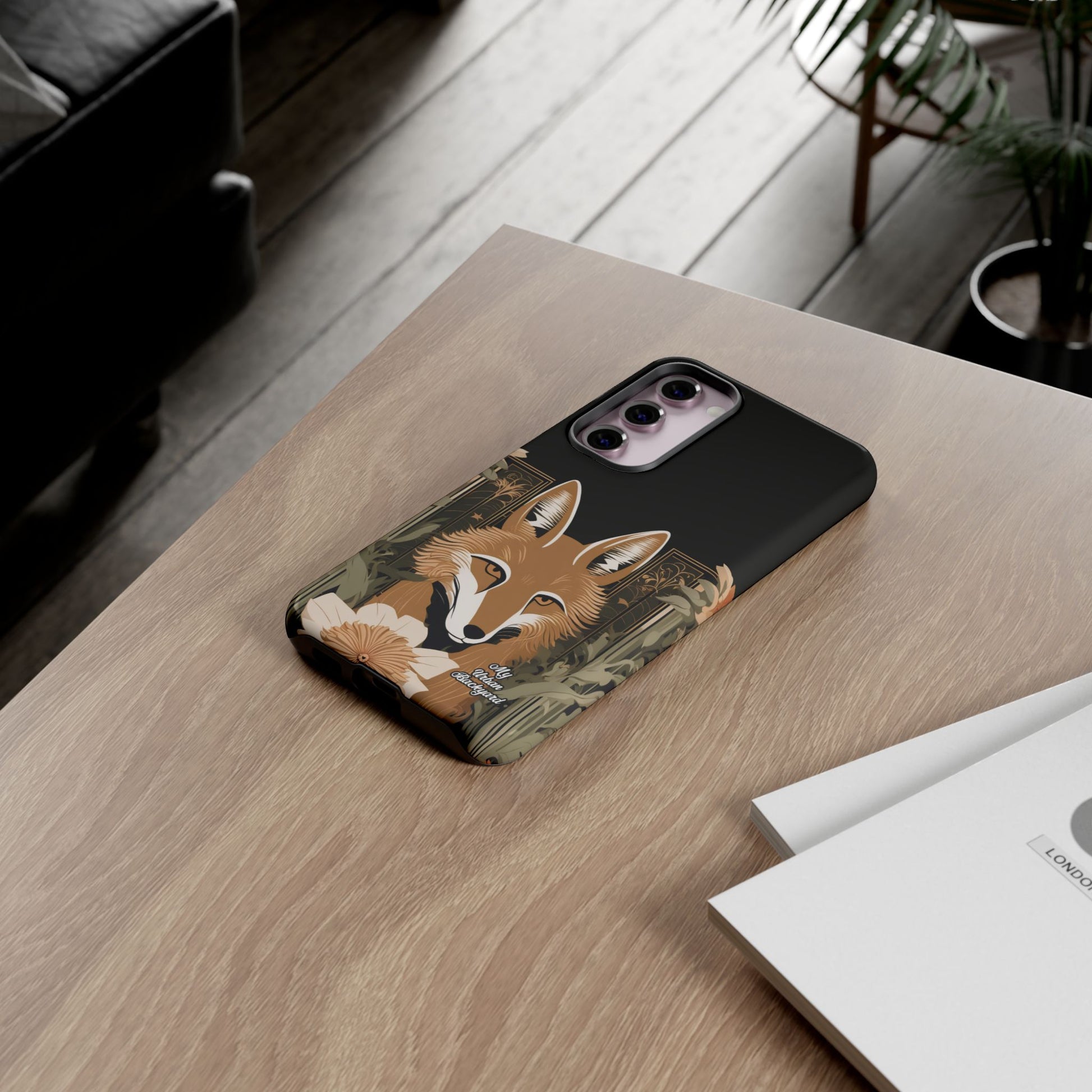 Art Deco Coyote with Flower, Cell Phone Case - Apple, Samsung, Google Pixel