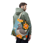 Pigeon and Yellow Flowers Tote Bag with Cotton Handles For Everyday Use, 3 Sizes