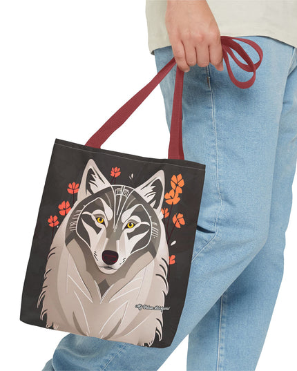Art Deco Wolf Tote Bag with Cotton Handles For Everyday Use, 3 Sizes