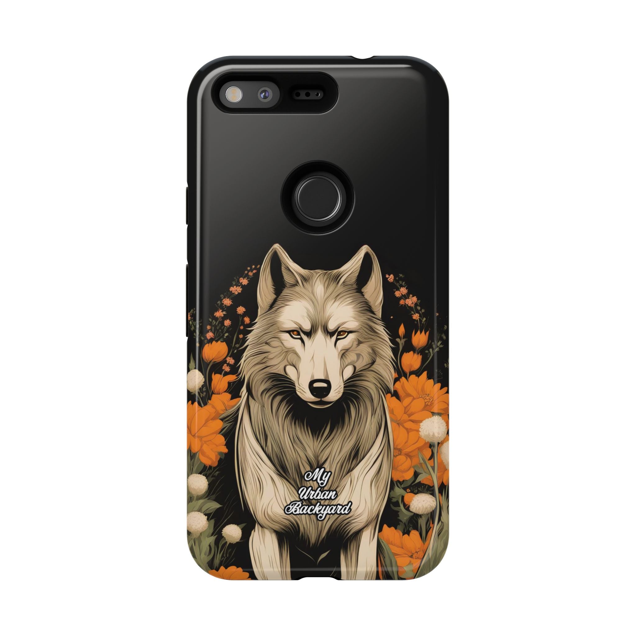 Wolf with Flowers, Animal Cell Phone Case - Apple, Samsung, Google Pixel