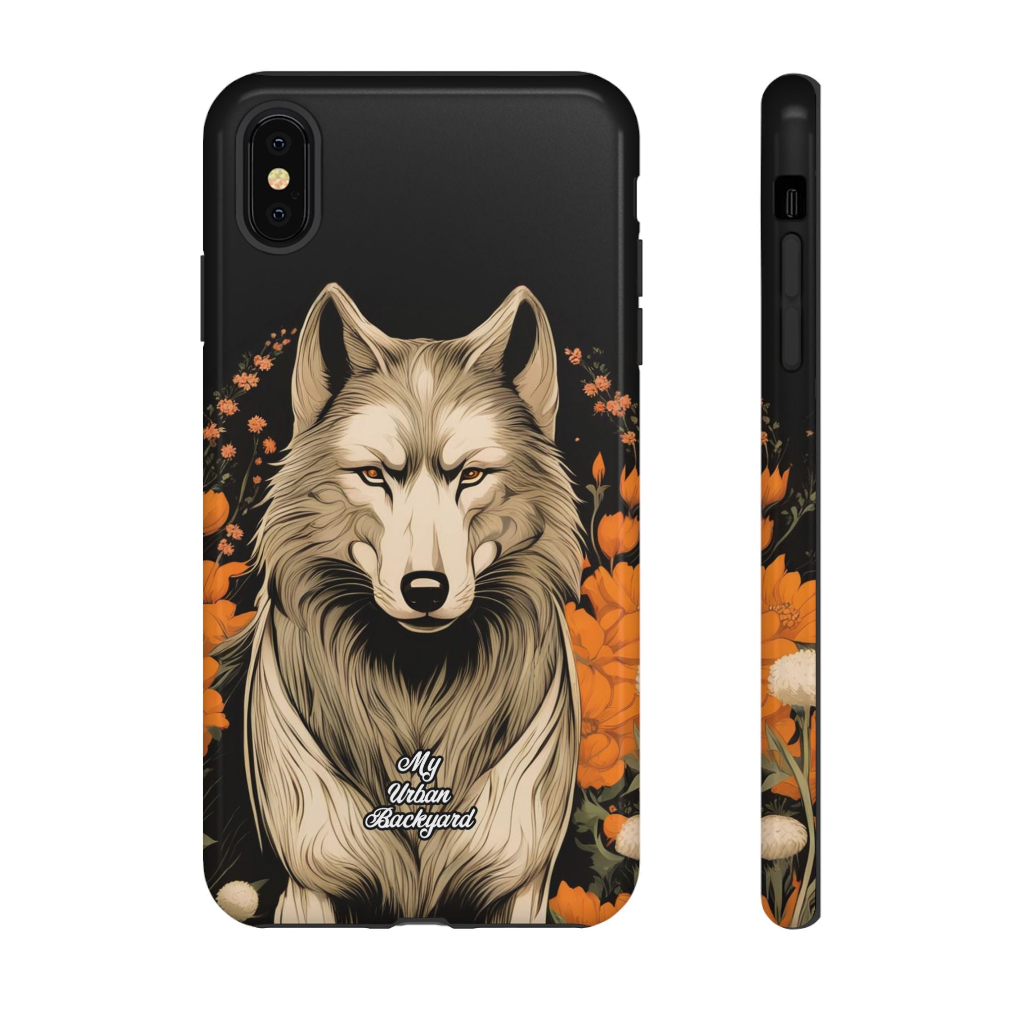 Wolf with Flowers, Animal Cell Phone Case - Apple, Samsung, Google Pixel