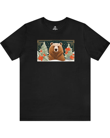 Art Deco Holiday Bear, Soft 100% Jersey Cotton T-Shirt, Unisex, Short Sleeve, Retail Fit