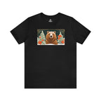 Art Deco Holiday Bear, Soft 100% Jersey Cotton T-Shirt, Unisex, Short Sleeve, Retail Fit