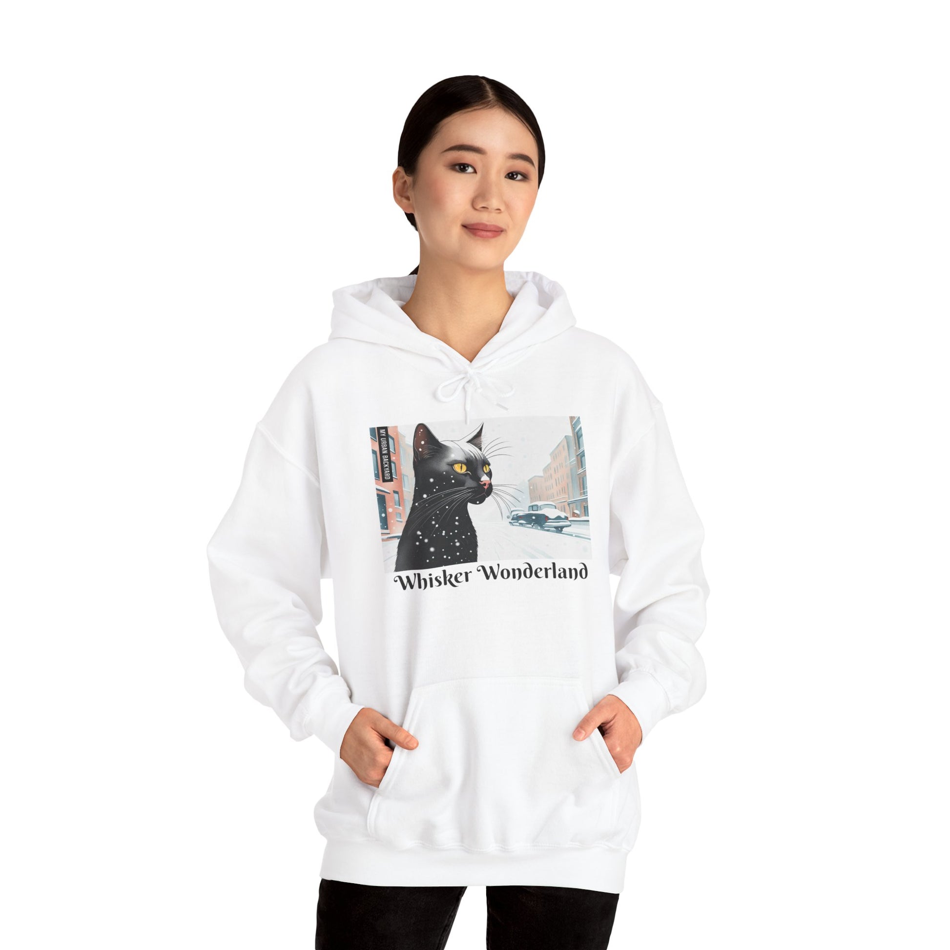 Whisker Wonderland Cat Hoodie, Cozy Graphic Sweatshirt for Cat Lovers, Perfect Gift for Pet Owners, Casual Wear, Unique Art Apparel