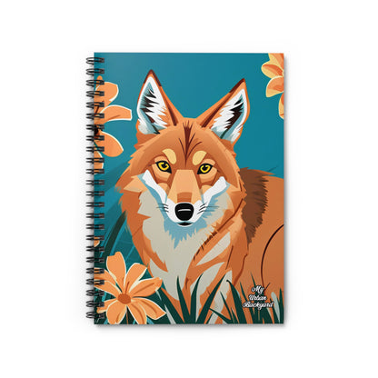Coyote and Flowers, Spiral Notebook Journal - Write in Style