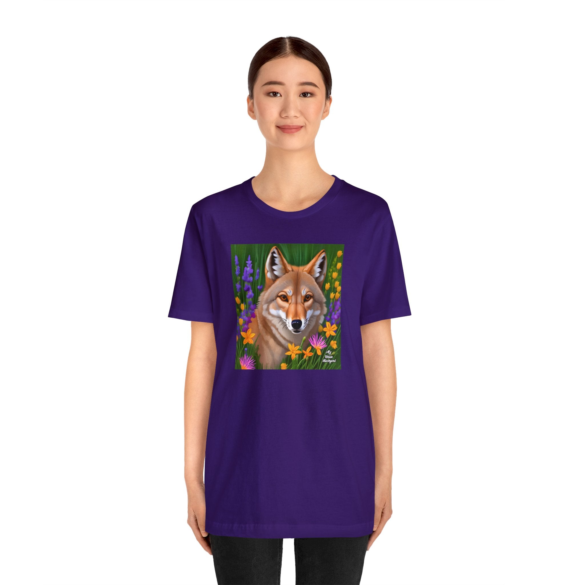 Coyote Portrait, Soft 100% Jersey Cotton T-Shirt, Unisex, Short Sleeve, Retail Fit