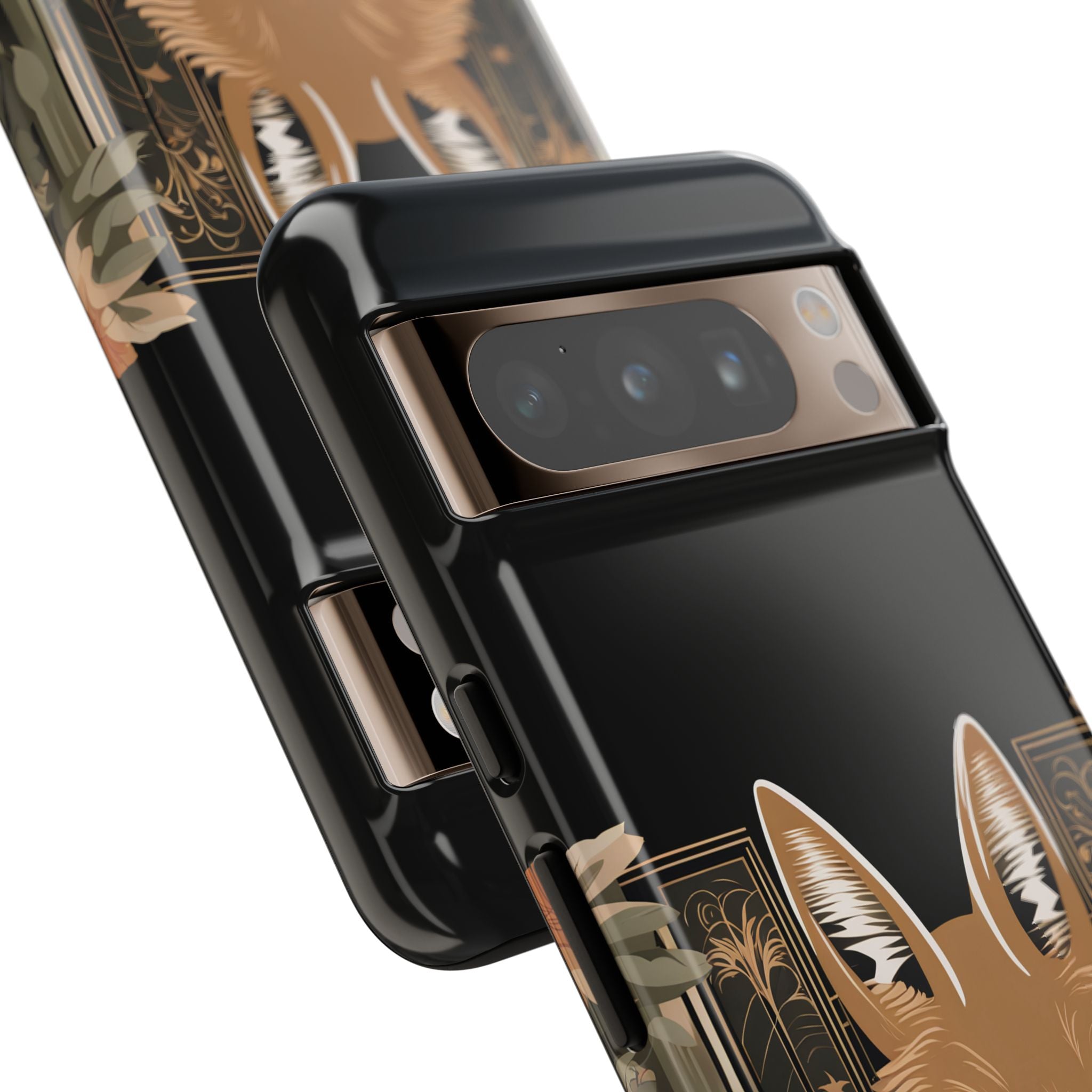 Art Deco Coyote with Flower, Cell Phone Case - Apple, Samsung, Google Pixel