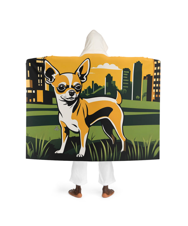 Urban Chihuahua, Cozy Hooded Sherpa Fleece Blanket