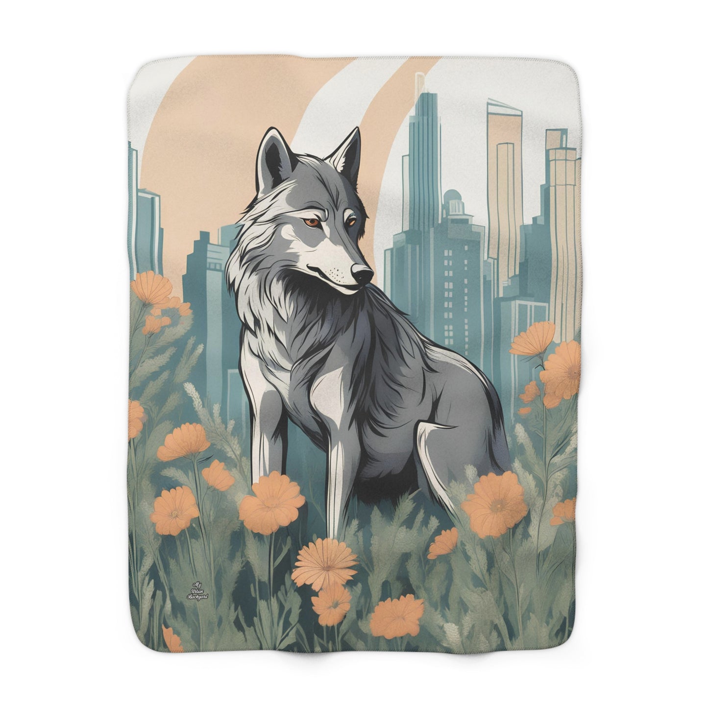 Urban Wolf, Sherpa Fleece Blanket for Cozy Warmth, 50"x60"