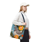 Pigeon and Yellow Flowers Tote Bag with Cotton Handles For Everyday Use, 3 Sizes