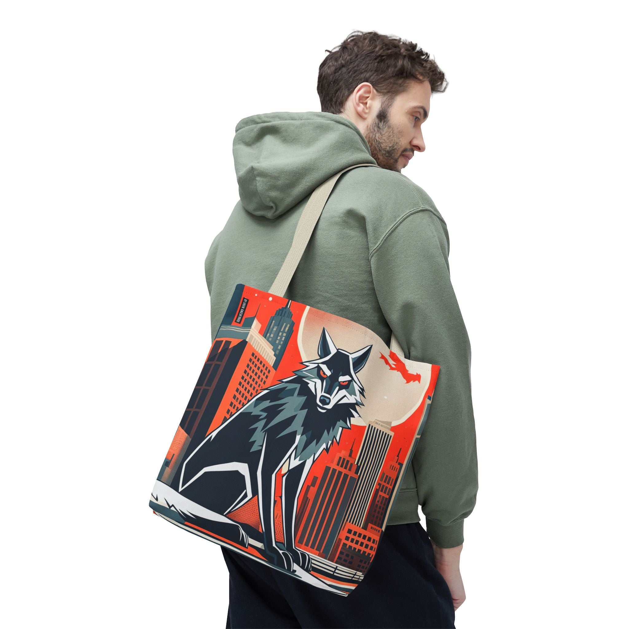 City Wolf Tote Bag, Tote with Cotton Handles For Everyday Use, 3 Sizes