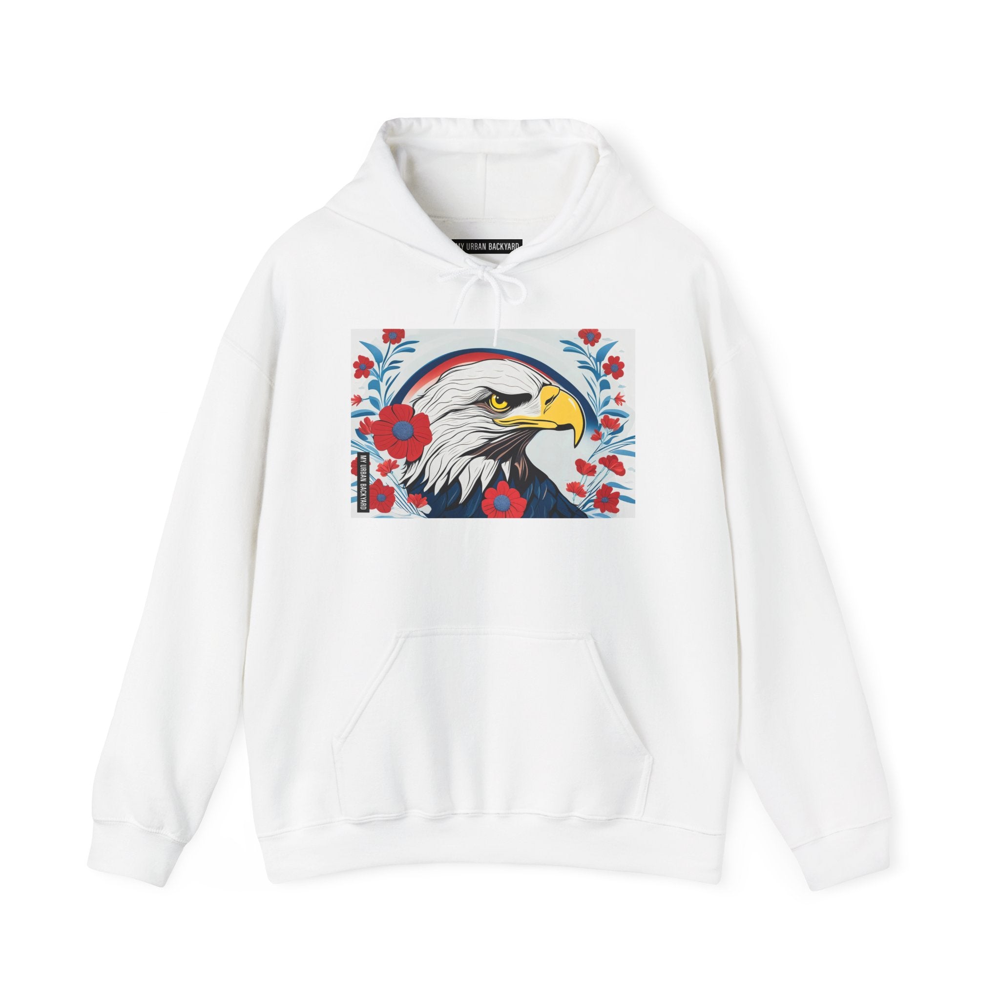 Bald Eagle Floral Hoodie - Unisex Sweatshirt, Nature Lover Gift, Patriotic Apparel, Cozy Outfit for All Seasons, Unique Design