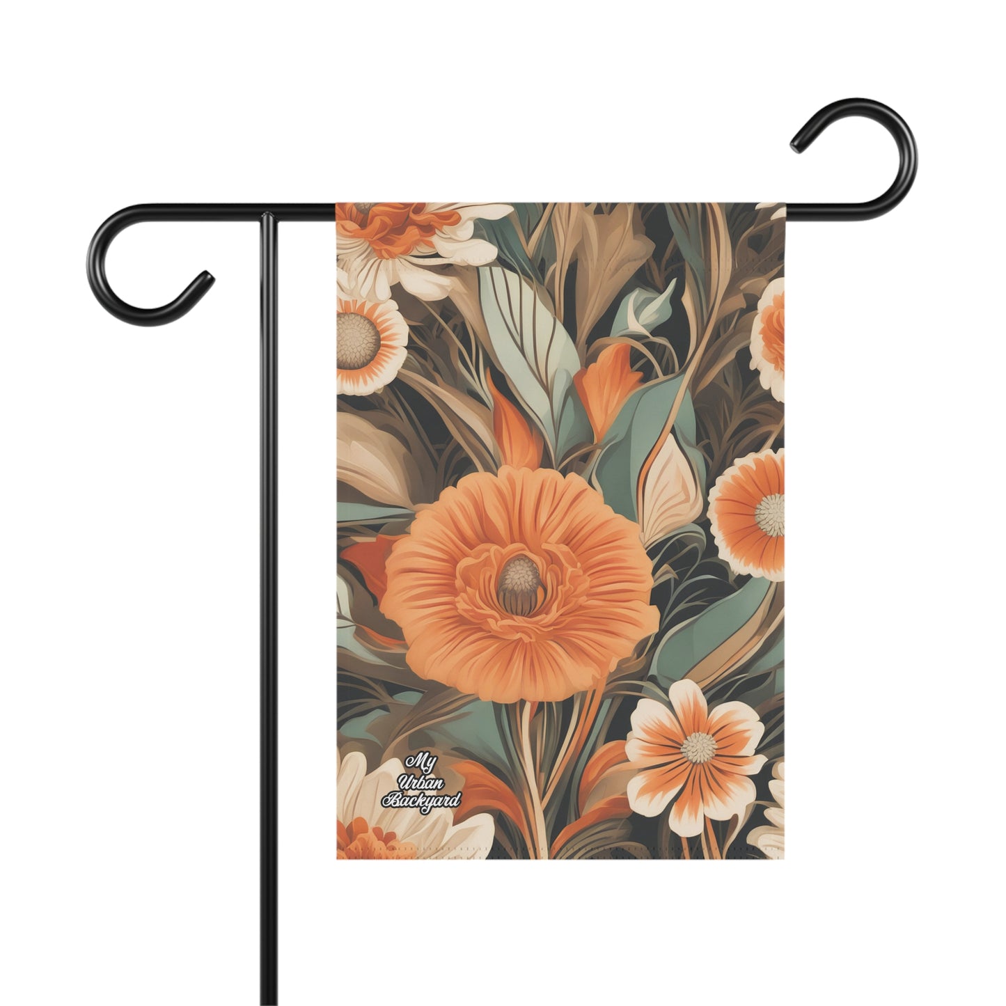 Orange Flowers, Garden Flag for Yard, Patio, Porch, or Work, 12"x18" - Flag only