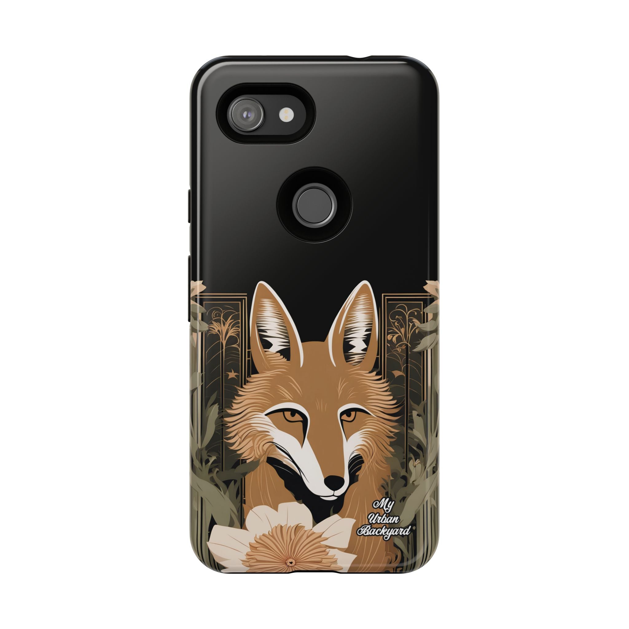 Art Deco Coyote with Flower, Cell Phone Case - Apple, Samsung, Google Pixel
