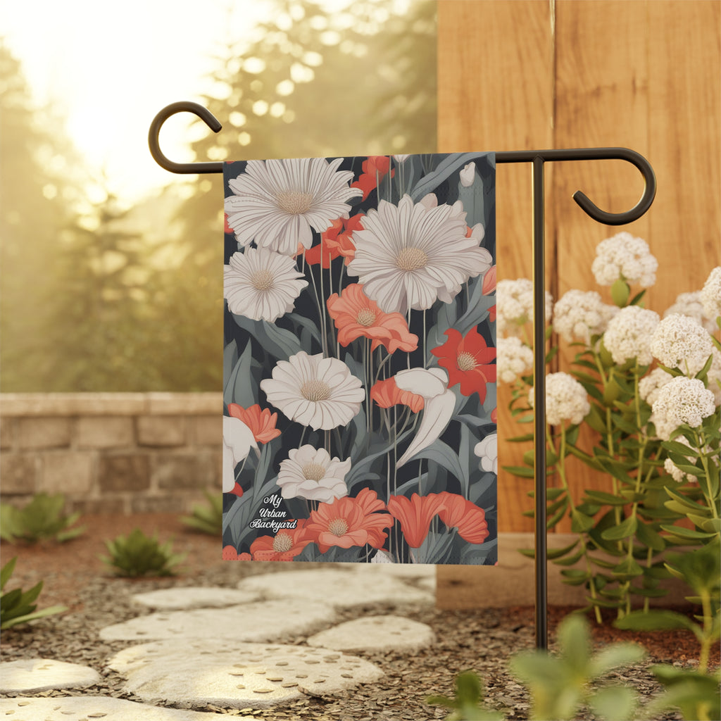 Art Deco Flowers, Garden Flag for Yard, Patio, Porch, or Work, 12"x18" - Flag only