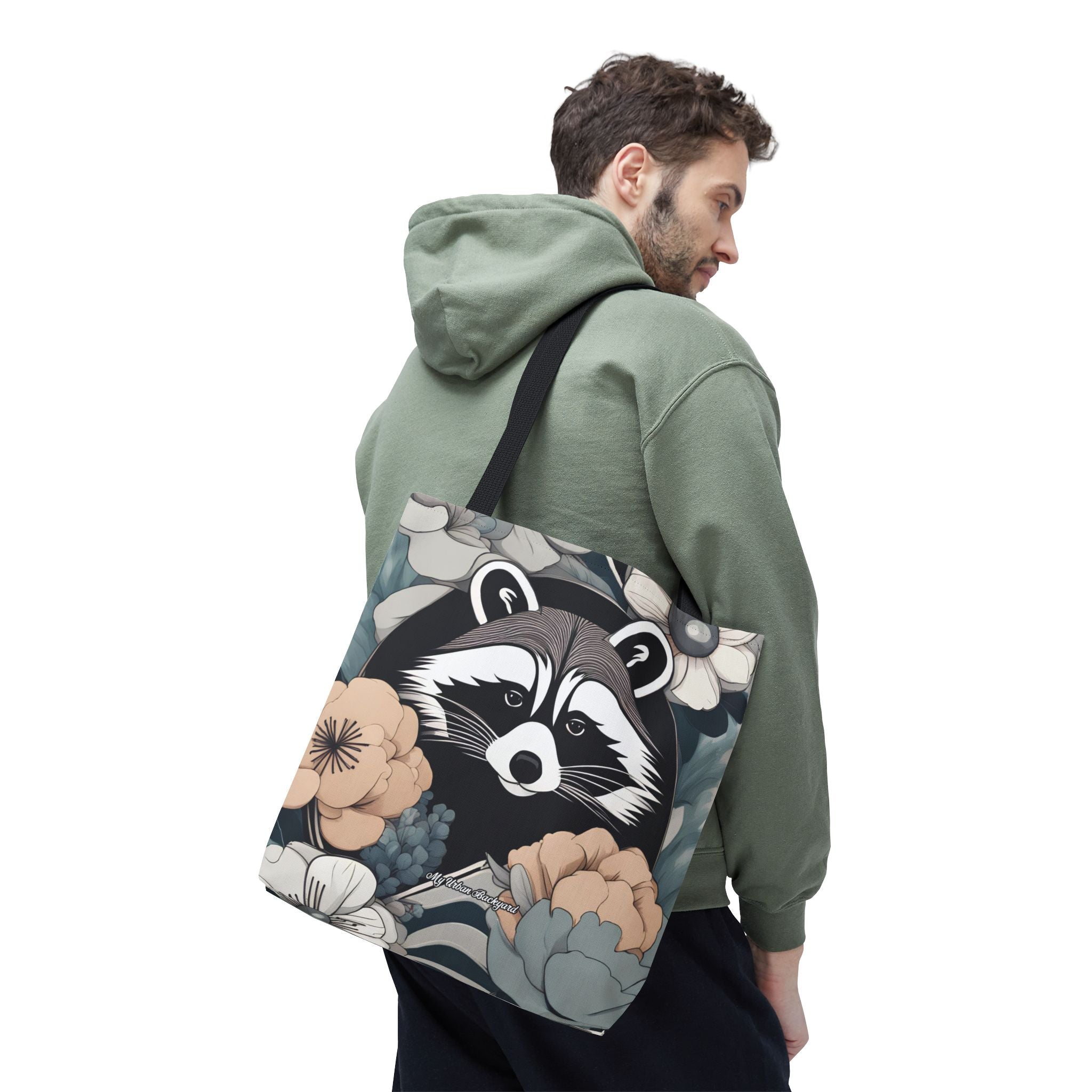 Rocco Pawsley, Raccoon Tote Bag with Cotton Handles For Everyday Use, 3 Sizes