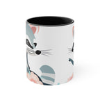 Two Raccoons with Pastel Flowers, Ceramic Coffee Mug