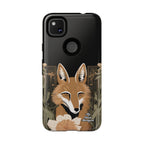 Art Deco Coyote with Flower, Cell Phone Case - Apple, Samsung, Google Pixel