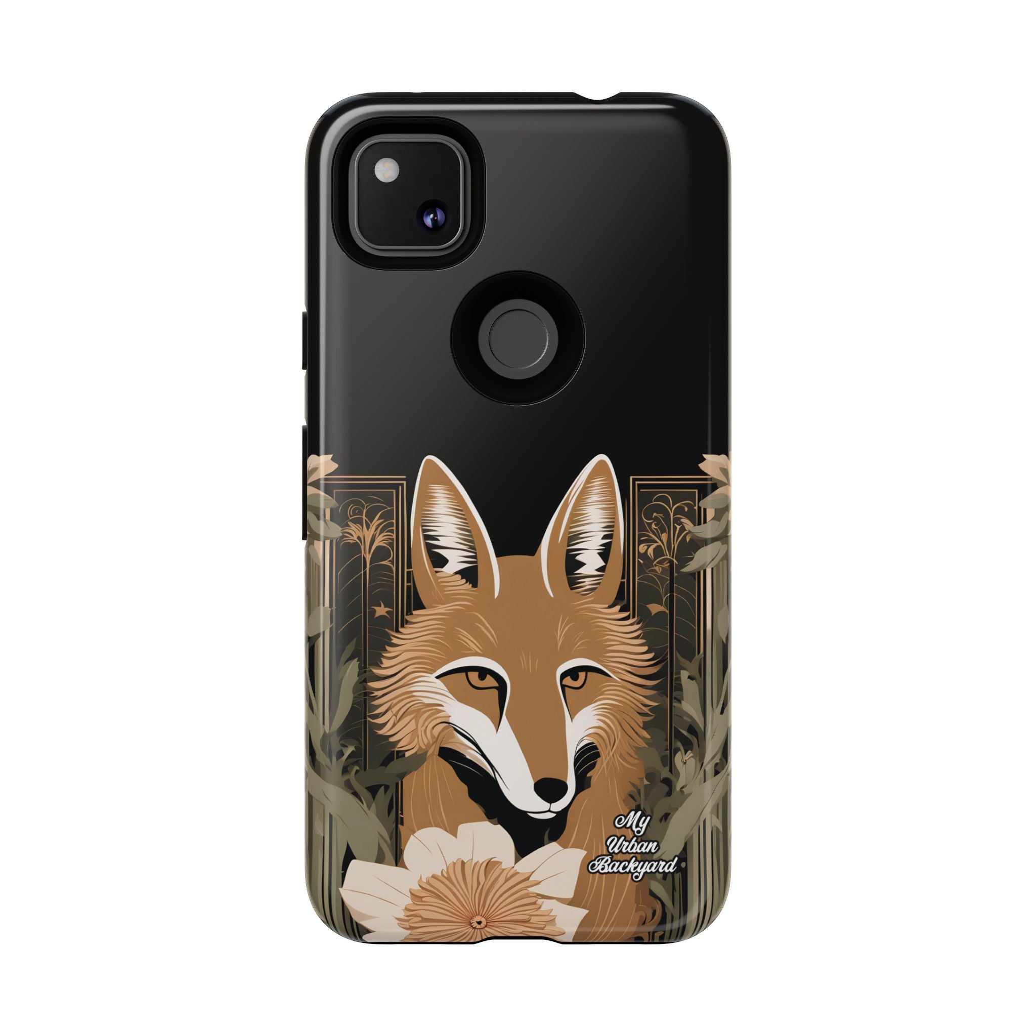 Art Deco Coyote with Flower, Cell Phone Case - Apple, Samsung, Google Pixel