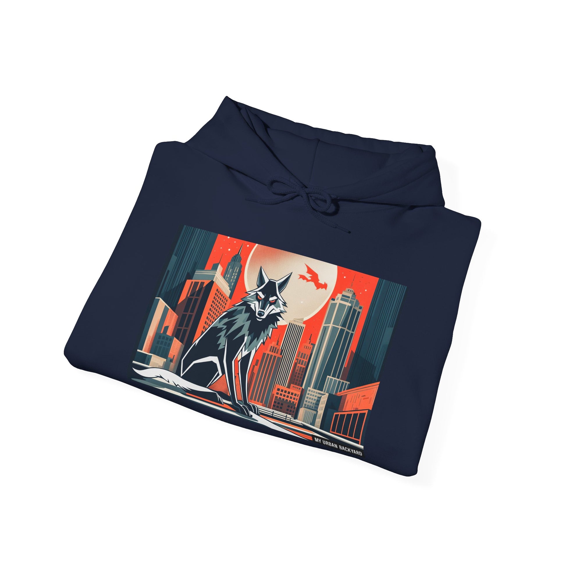 Urban Wolf Hoodie, Cozy Unisex Sweatshirt, Outdoor Adventure, Animal Lover Gift, Fall Style, Adventure Ready