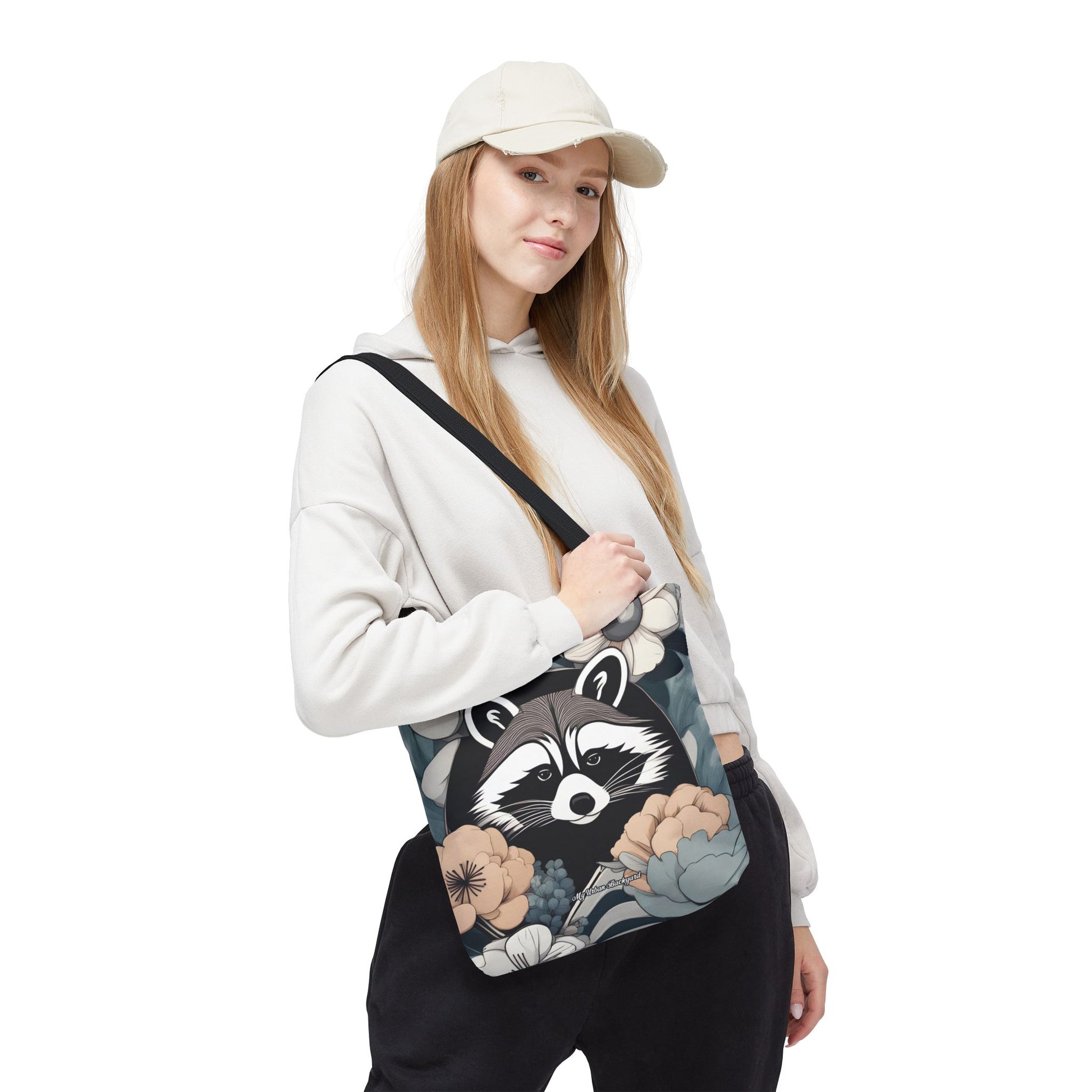 Rocco Pawsley, Raccoon Tote Bag with Cotton Handles For Everyday Use, 3 Sizes