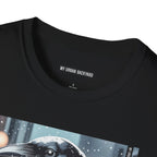 Urban Crow In Falling Snow T-Shirt — Winter Crow Graphic Tee