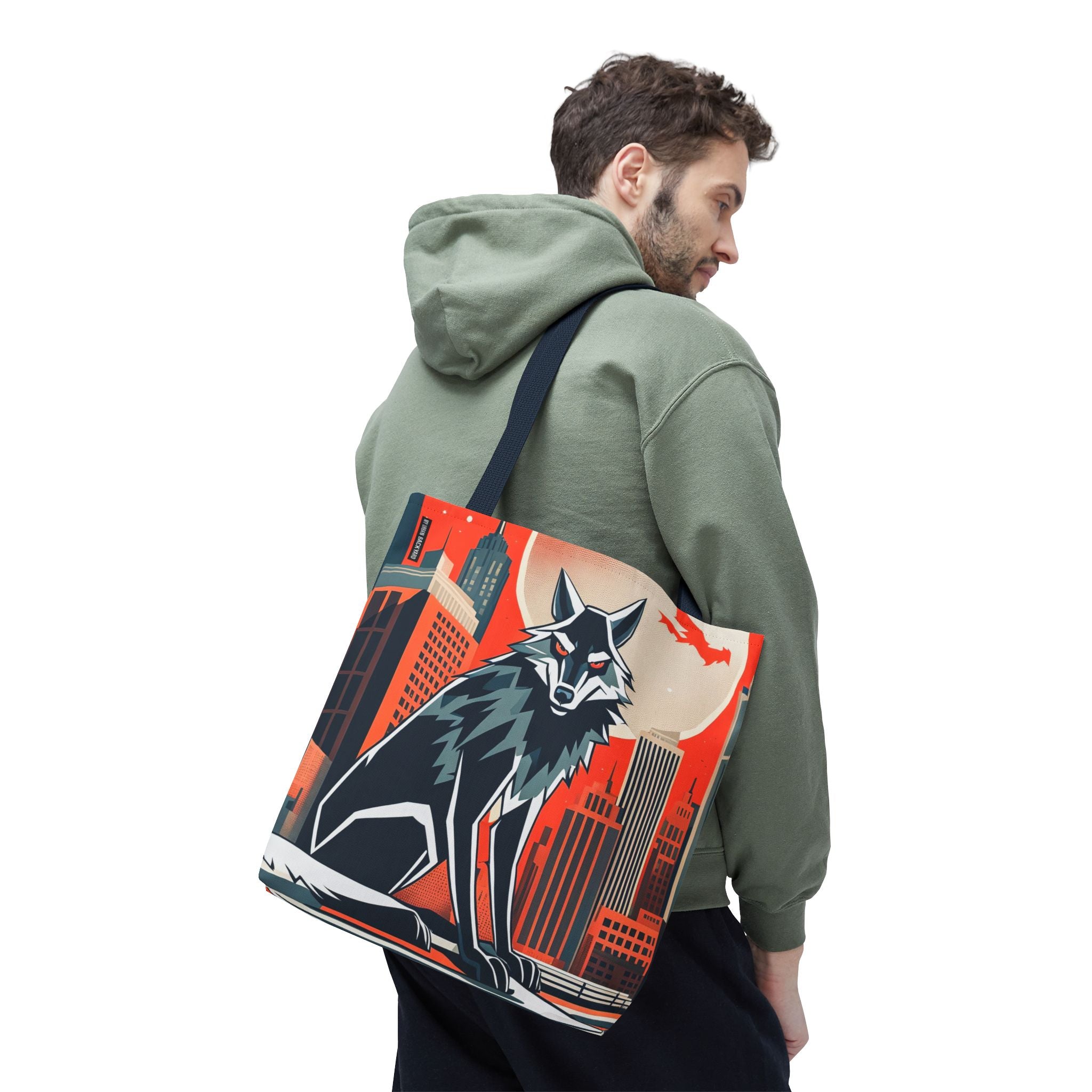 City Wolf Tote Bag, Tote with Cotton Handles For Everyday Use, 3 Sizes