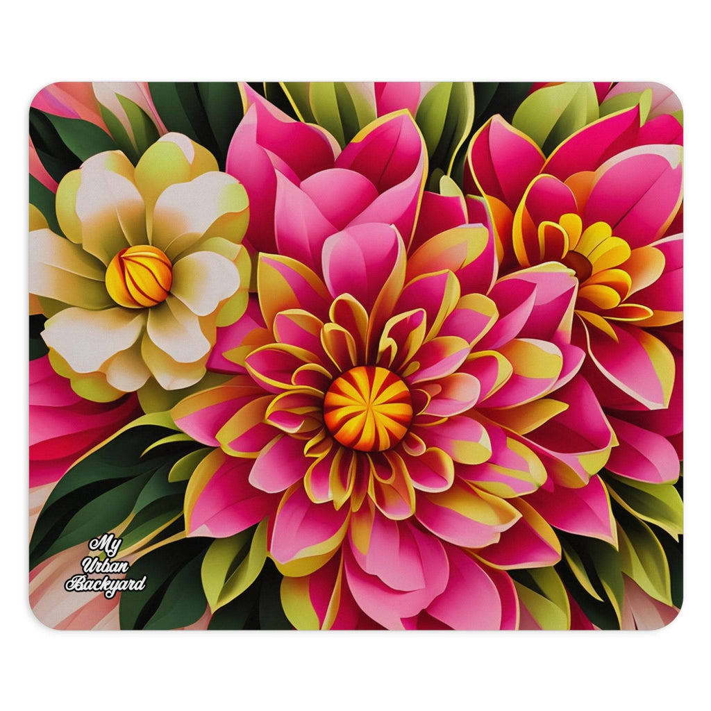 Computer Mouse Pad, Non-slip rubber bottom, Vibrant Flowers